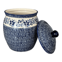 A picture of a Polish Pottery 5 Liter Canister (Blue Life) | P084S-EO39 as shown at PolishPotteryOutlet.com/products/5-liter-canister-blue-life-p084s-eo39