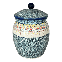 A picture of a Polish Pottery 5 Liter Canister (Sunny Border) | P084S-JZ41 as shown at PolishPotteryOutlet.com/products/5-liter-canister-sunny-border-p084s-jz41