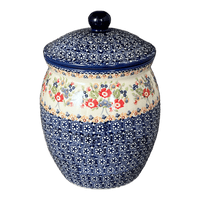 A picture of a Polish Pottery 5 Liter Canister (Poppy Persuasion) | P084S-P265 as shown at PolishPotteryOutlet.com/products/5-liter-canister-poppy-persuasion-p084s-p265