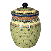 A picture of a Polish Pottery 5 Liter Canister (Baltic Garden) | P084S-WKB as shown at PolishPotteryOutlet.com/products/5-liter-canister-baltic-garden-p084s-wkb