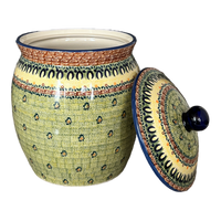 A picture of a Polish Pottery 5 Liter Canister (Baltic Garden) | P084S-WKB as shown at PolishPotteryOutlet.com/products/5-liter-canister-baltic-garden-p084s-wkb