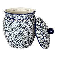 A picture of a Polish Pottery 5 Liter Canister (Kitty Cat Path) | P084T-KOT6 as shown at PolishPotteryOutlet.com/products/5-liter-canister-kitty-cat-path-p084t-kot6