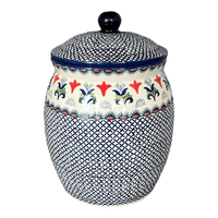 A picture of a Polish Pottery 5 Liter Canister (Scandinavian Scarlet) | P084U-P295 as shown at PolishPotteryOutlet.com/products/5-liter-canister-scandinavian-scarlet-p084u-p295