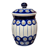 Canister, 0.5 Liter in "Peacock in Line" by Manufaktura | P087T-54A