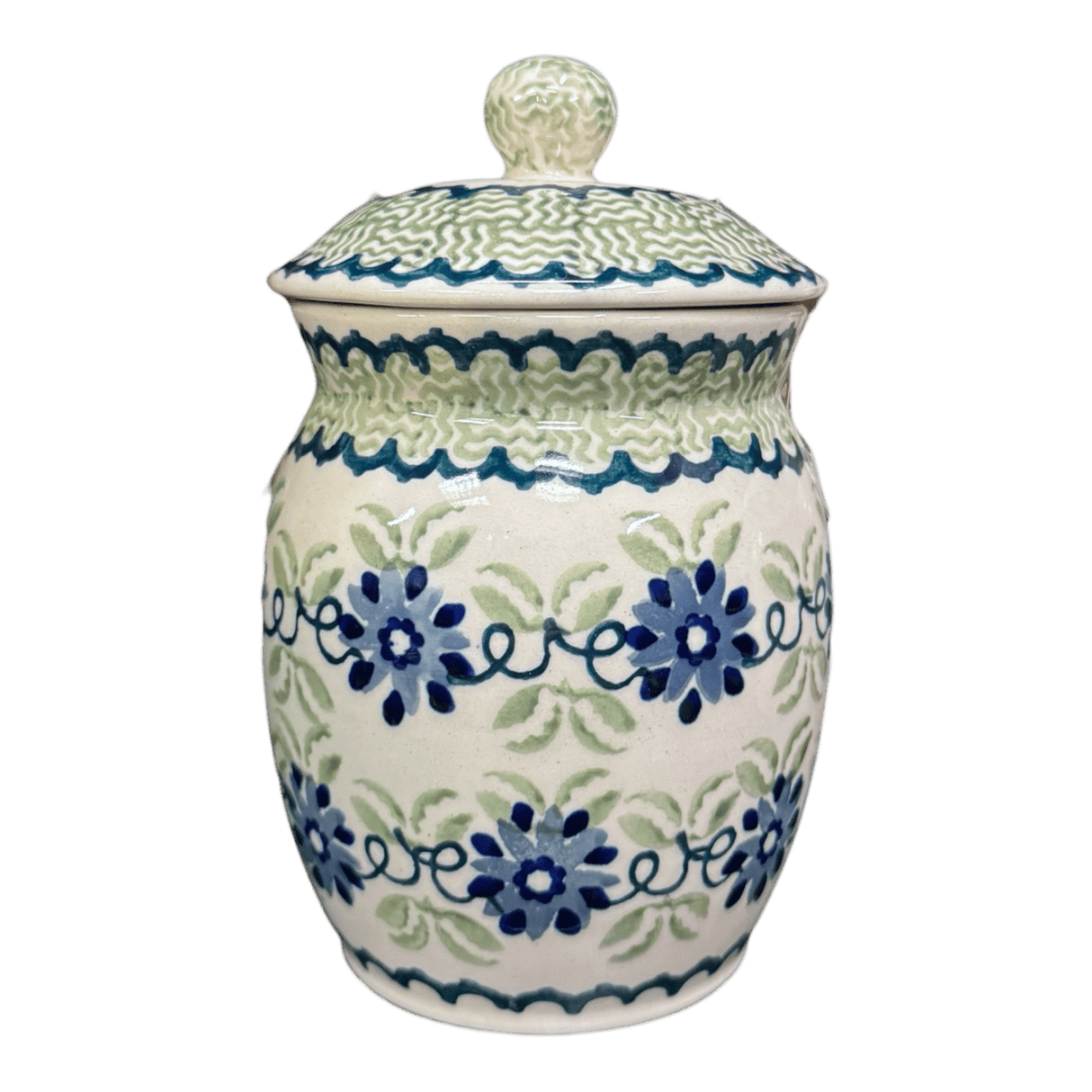 Canister, 0.5 Liter in "Woven Blues" by Manufaktura | P087T-P182