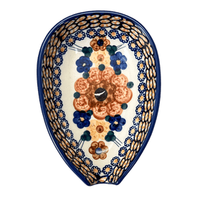 Polish Pottery Small Spoon Rest (Bouquet in a Basket) | P093S-JZK Additional Image at PolishPotteryOutlet.com