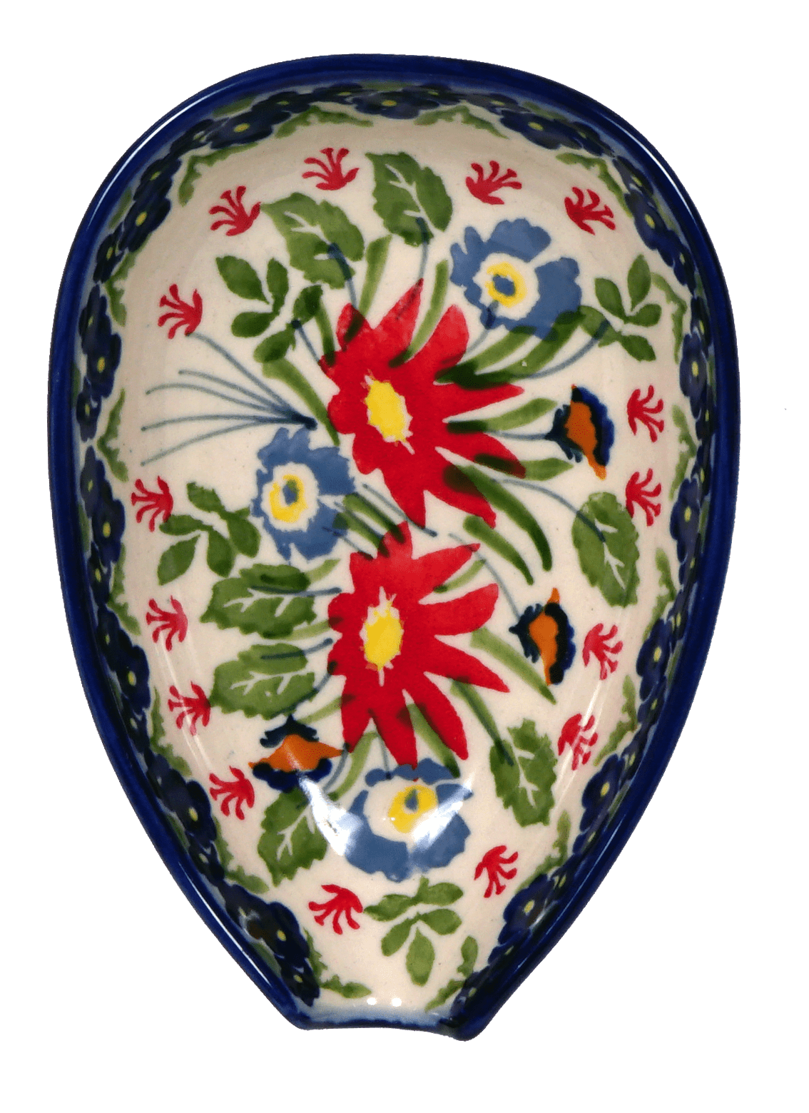 Spoon Rest, Small, 3.5" in "Floral Fantasy" by Manufaktura | P093S-P260