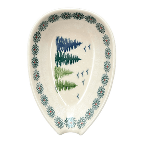 Polish Pottery Spoon Rest, Small, 3.5" in "Pine Forest" by Manufaktura | P093S-PS29 Additional Image at PolishPotteryOutlet.com