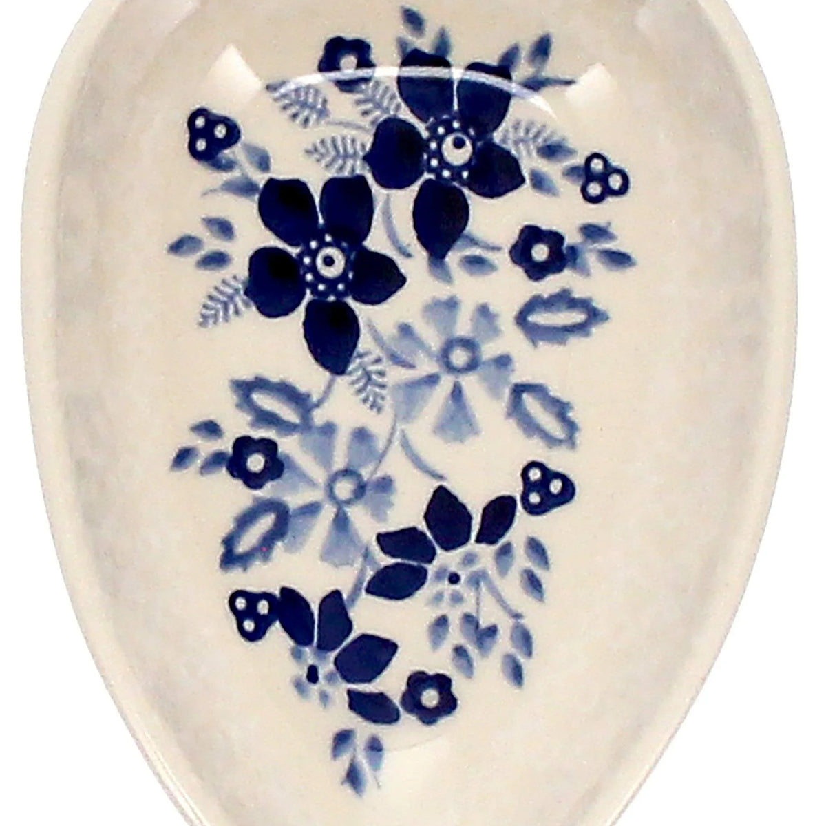 Spoon Rest, Small, 3.5" in "Duet in Blue & White" by Manufaktura | P09