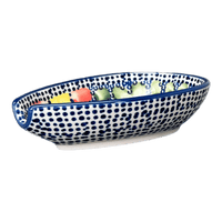 A picture of a Polish Pottery Small Spoon Rest (Fiesta) | P093U-U1 as shown at PolishPotteryOutlet.com/products/spoon-rest-fiesta-p093u-u1