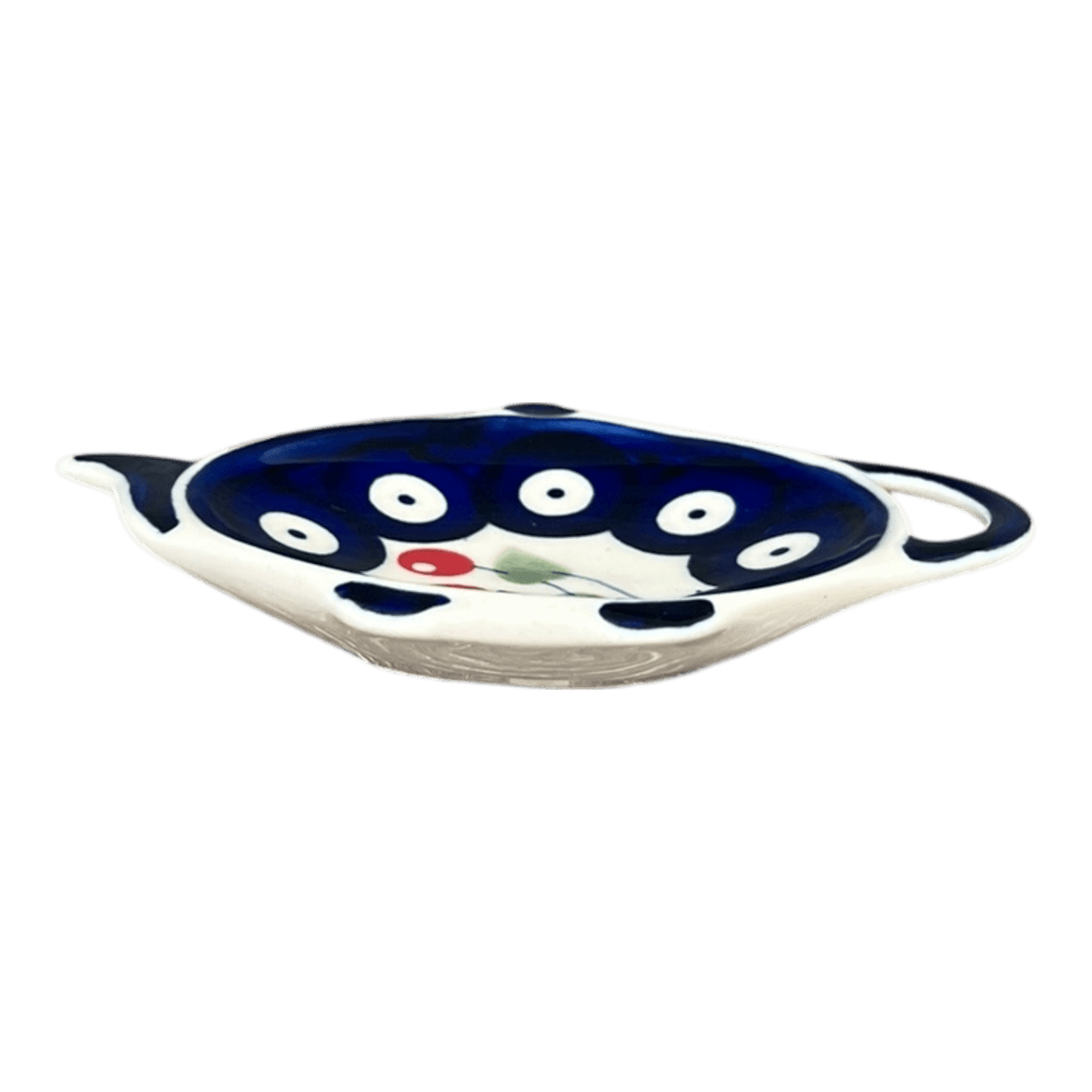 Saucer, Teapot, 4.25" x 3.25" in "Cherry Dot" by Manufaktura | P094T-70WI