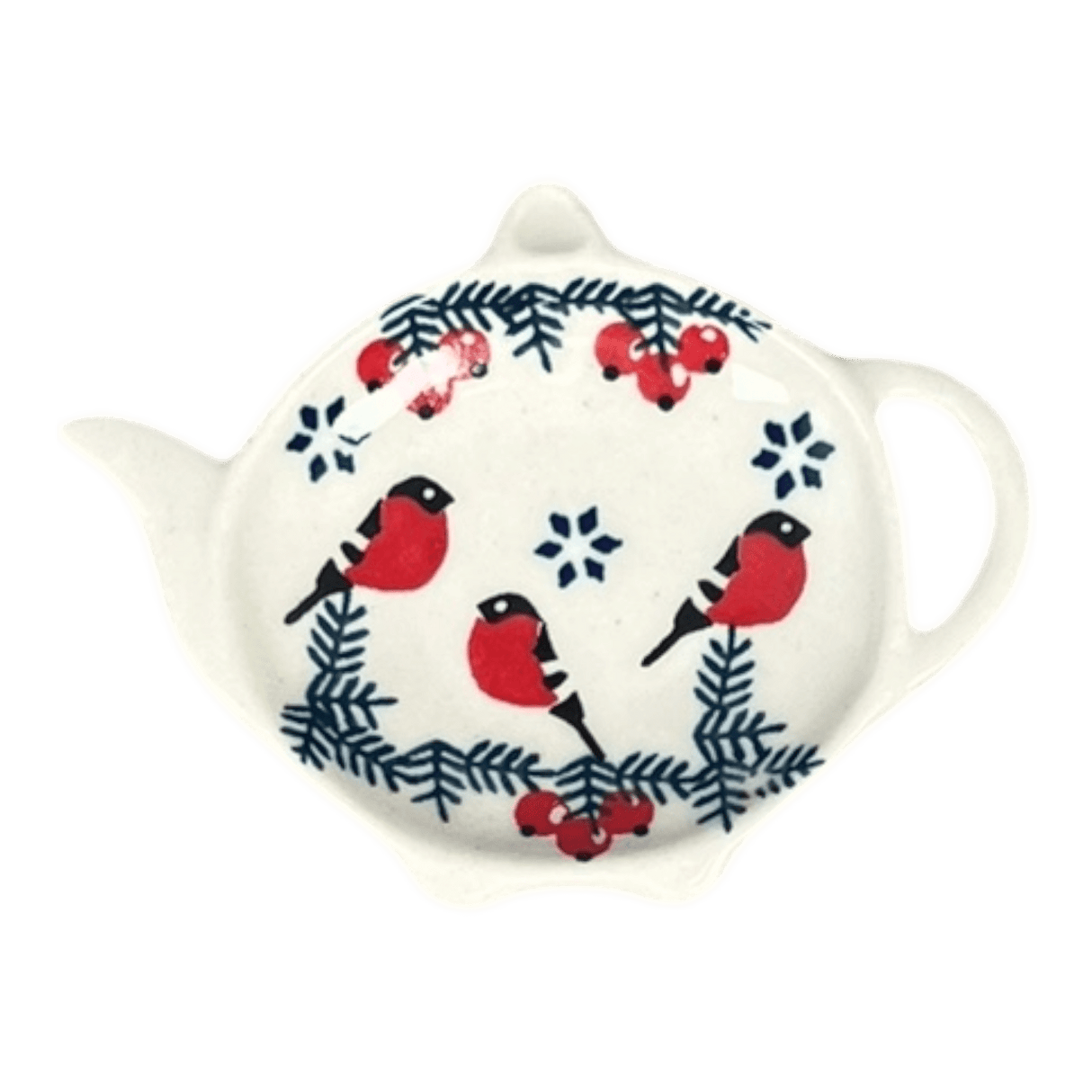 Saucer, Teapot, 4.25" x 3.25" in "Red Bird" by Manufaktura | P094T-GILE