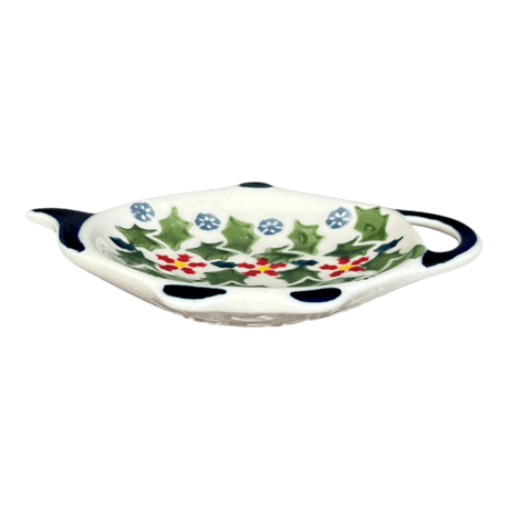 Saucer, Teapot, 4.25" x 3.25" in "Holly In Bloom" by Manufaktura | P094T-IN13