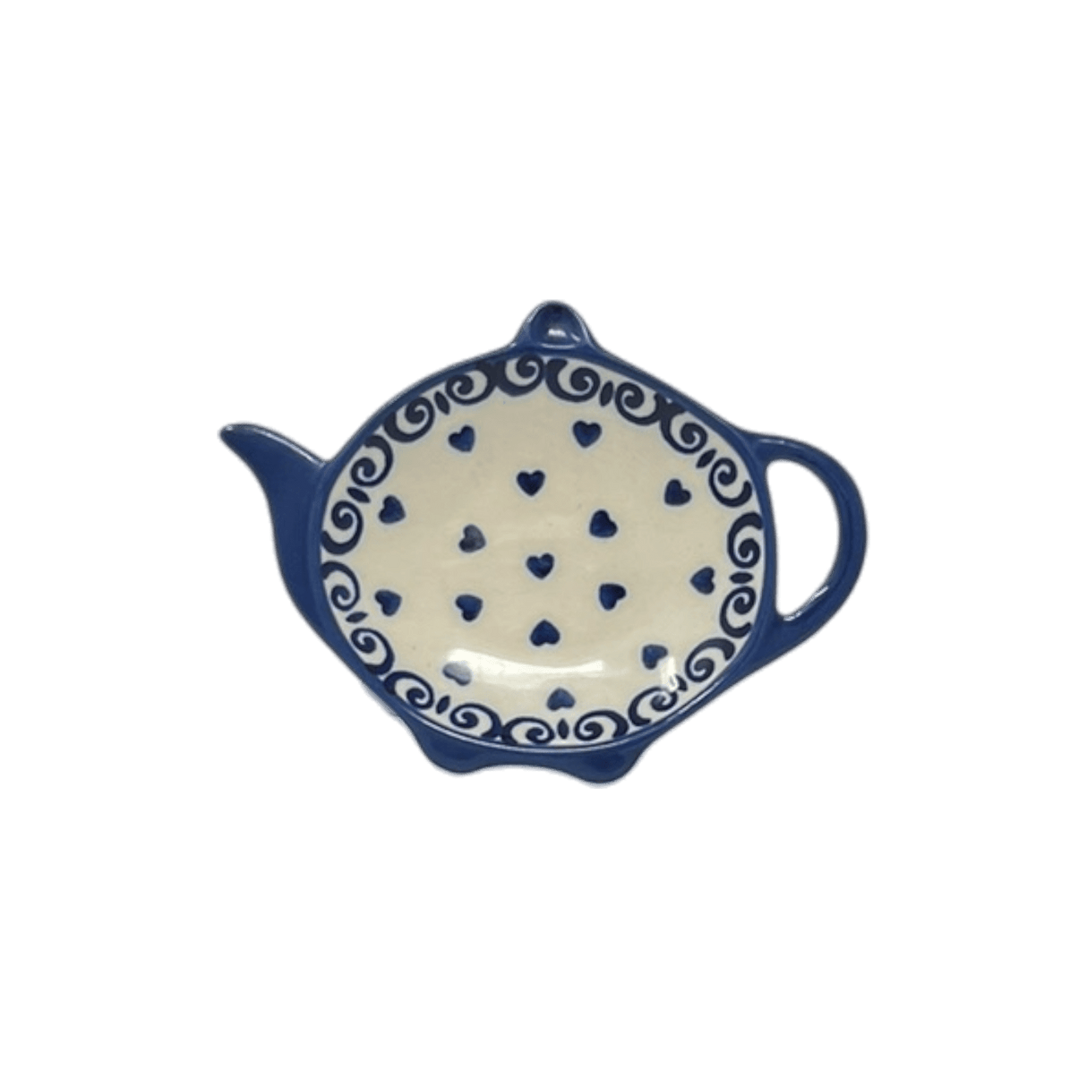Saucer, Teapot, 4.25" x 3.25" in "Heartfelt Blue" by Manufaktura | P094T-PS02