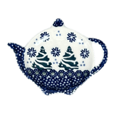 Saucer, Teapot, 4.25" x 3.25" in "Snowy Pines" by Manufaktura | P094T-U22