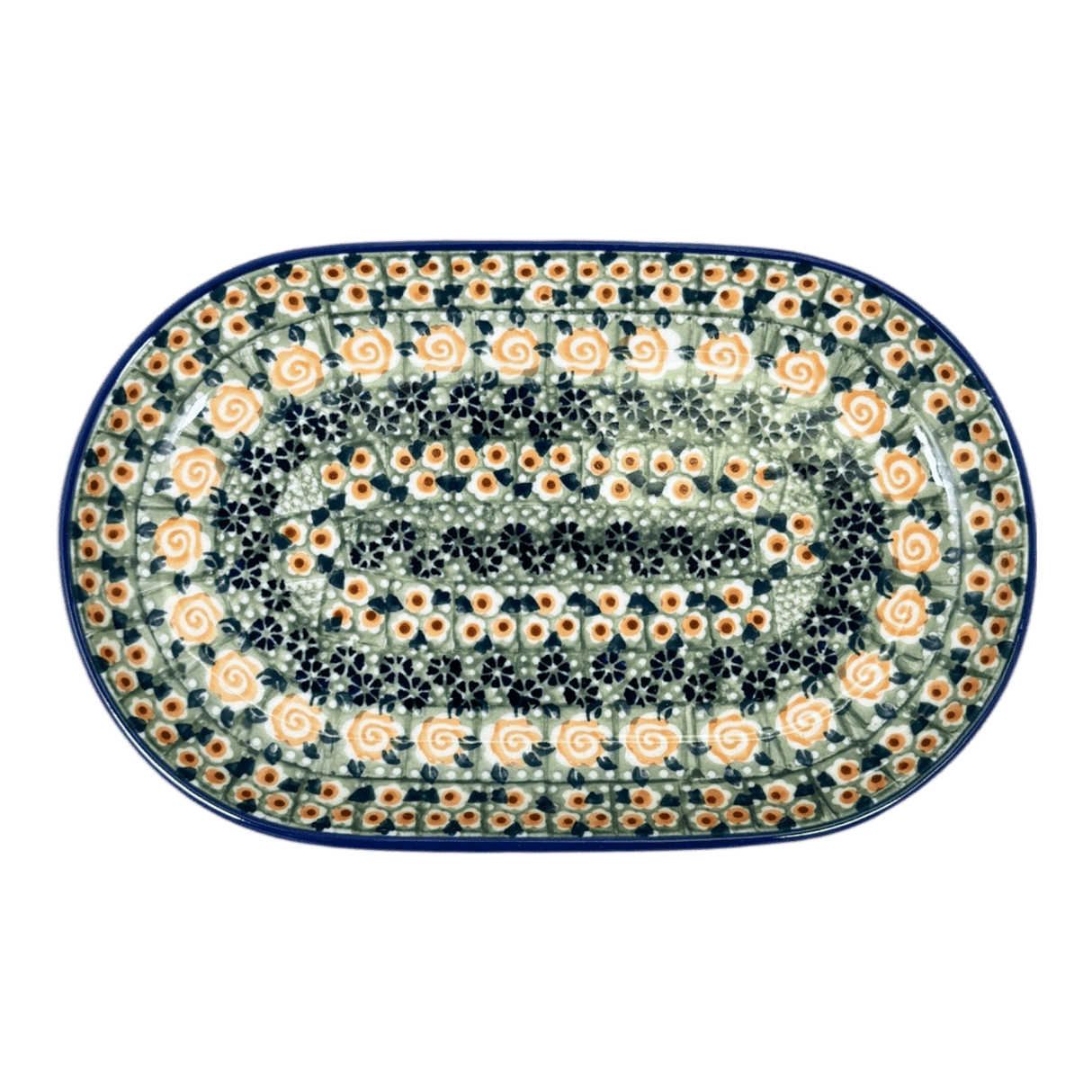 Plate, Oval, 6" x 9" in "Perennial Garden" by Manufaktura | P097S-LM