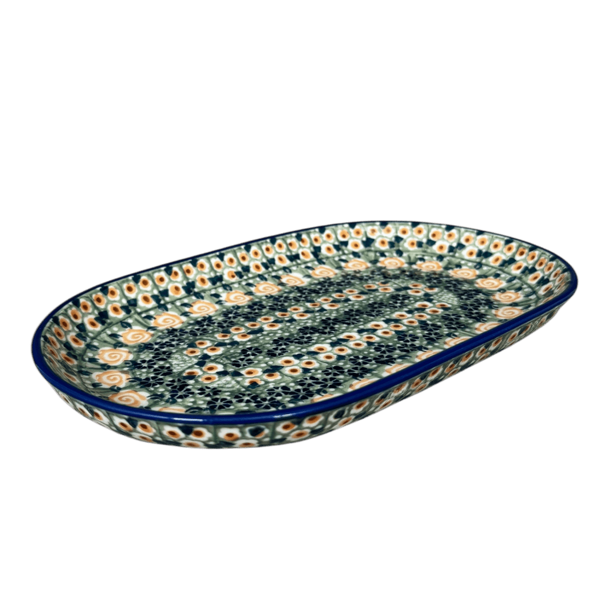 Plate, Oval, 6" x 9" in "Perennial Garden" by Manufaktura | P097S-LM