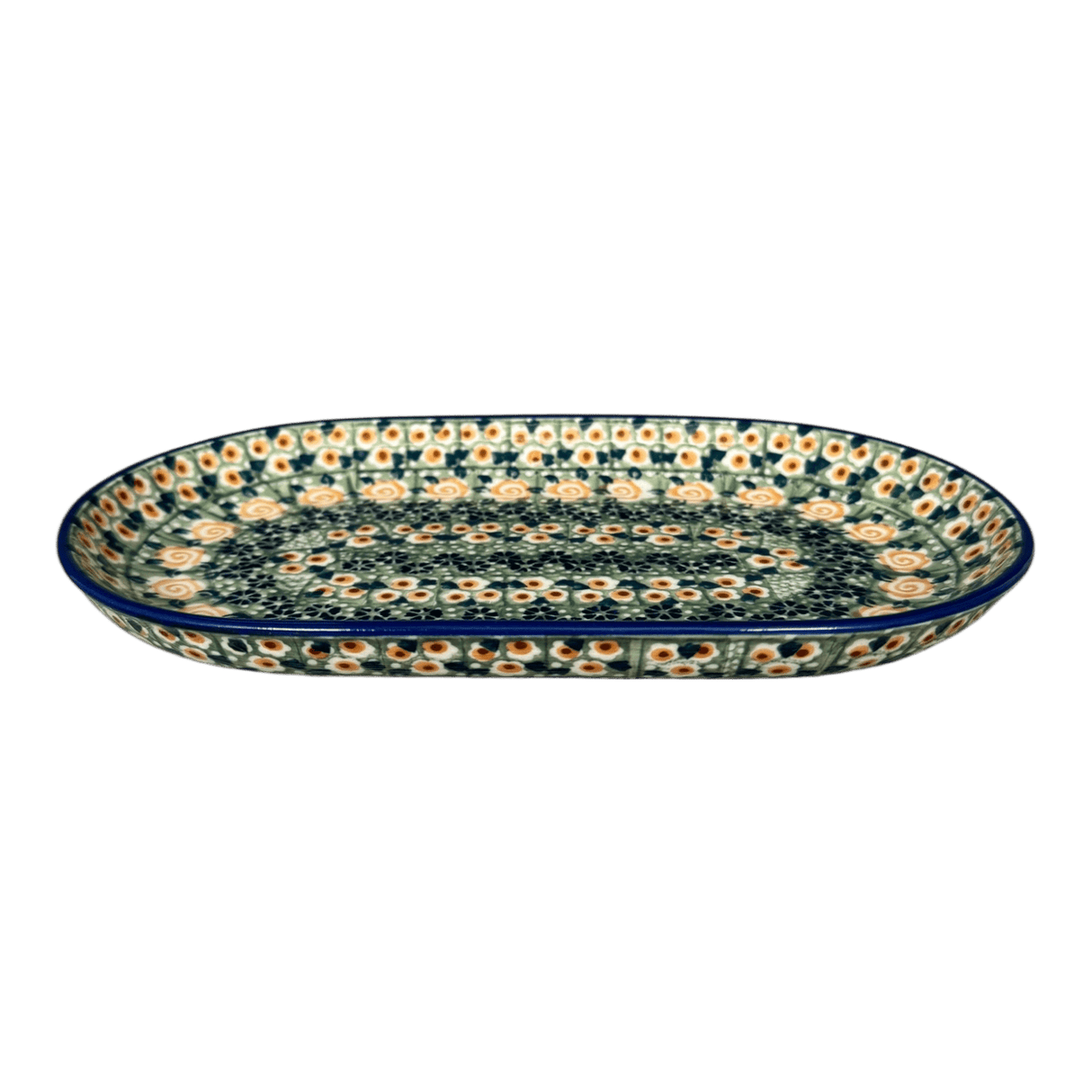 Plate, Oval, 6" x 9" in "Perennial Garden" by Manufaktura | P097S-LM