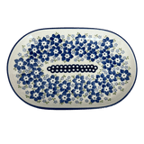 Plate, Oval, 6" x 9" in "Forget Me Not Bouquet" by Manufaktura | P097S-PS28