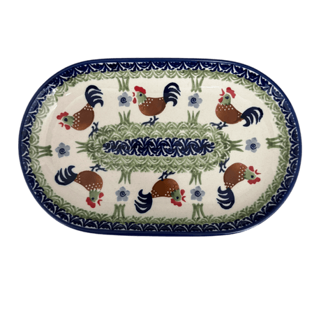 Plate, Oval, 6" x 9" in "Chicken Dance" by Manufaktura | P097U-P320