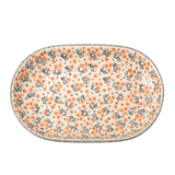 Plate, Roaster, Oval, 7"x11" in "Peach Blossoms" by Manufaktura | P099S-AS46
