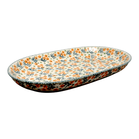 Plate, Roaster, Oval, 7"x11" in "Peach Blossoms" by Manufaktura | P099S-AS46