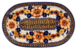 Plate, Roaster, Oval, 7"x11" in "Bouquet in a Basket" by Manufaktura | P099S-JZK