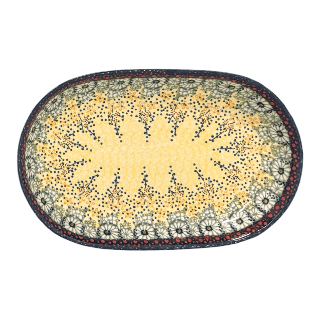 Plate, Roaster, Oval, 7"x11" in "Sunshine Grotto" by Manufaktura | P099S-WK52