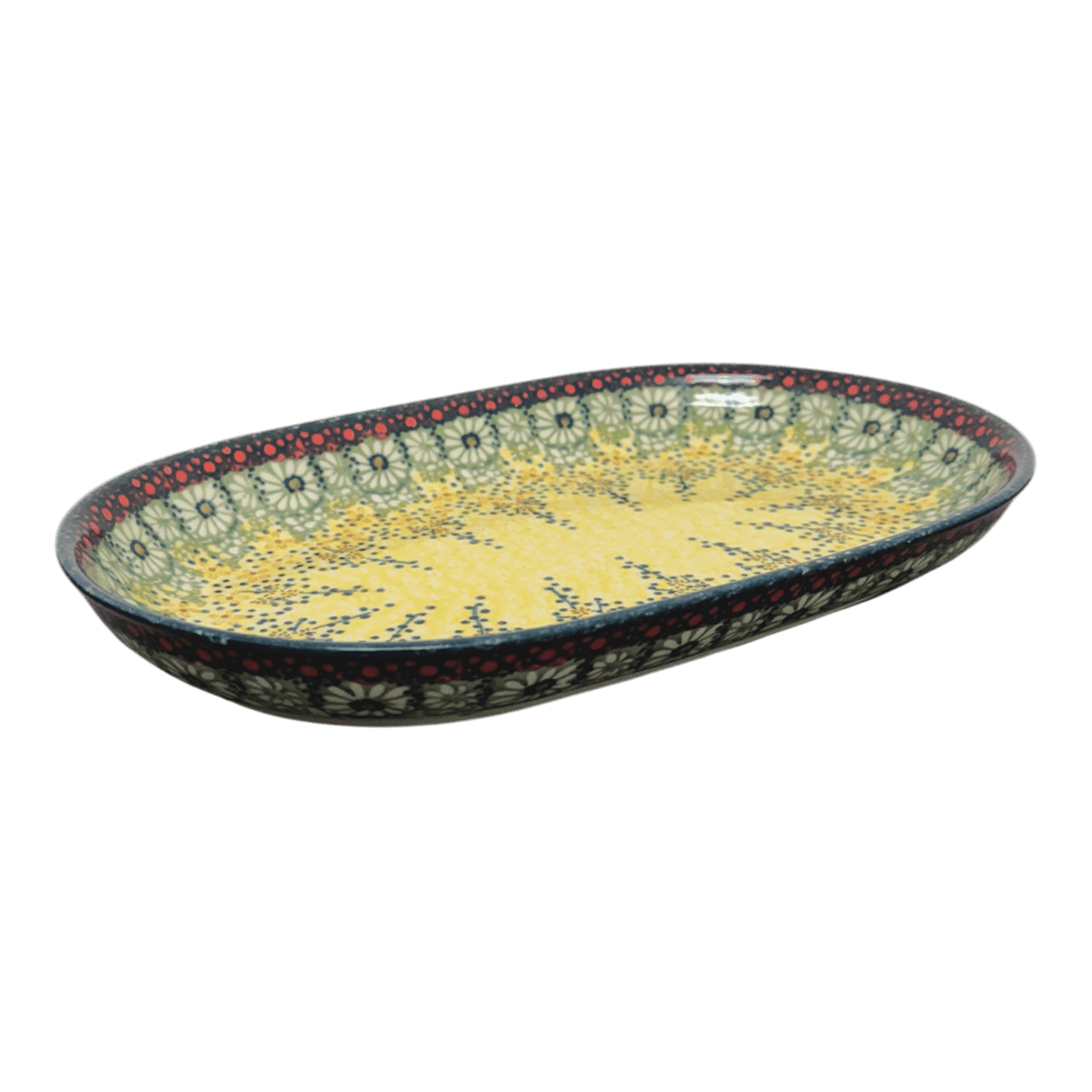 Plate, Roaster, Oval, 7"x11" in "Sunshine Grotto" by Manufaktura | P099S-WK52