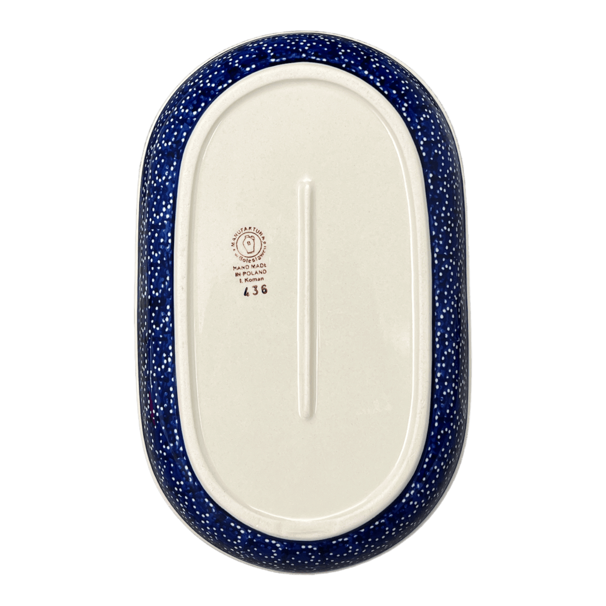 Plate, Roaster, Oval, 7"x11" in "Smooth Sailing" by Manufaktura | P099T-DPMA