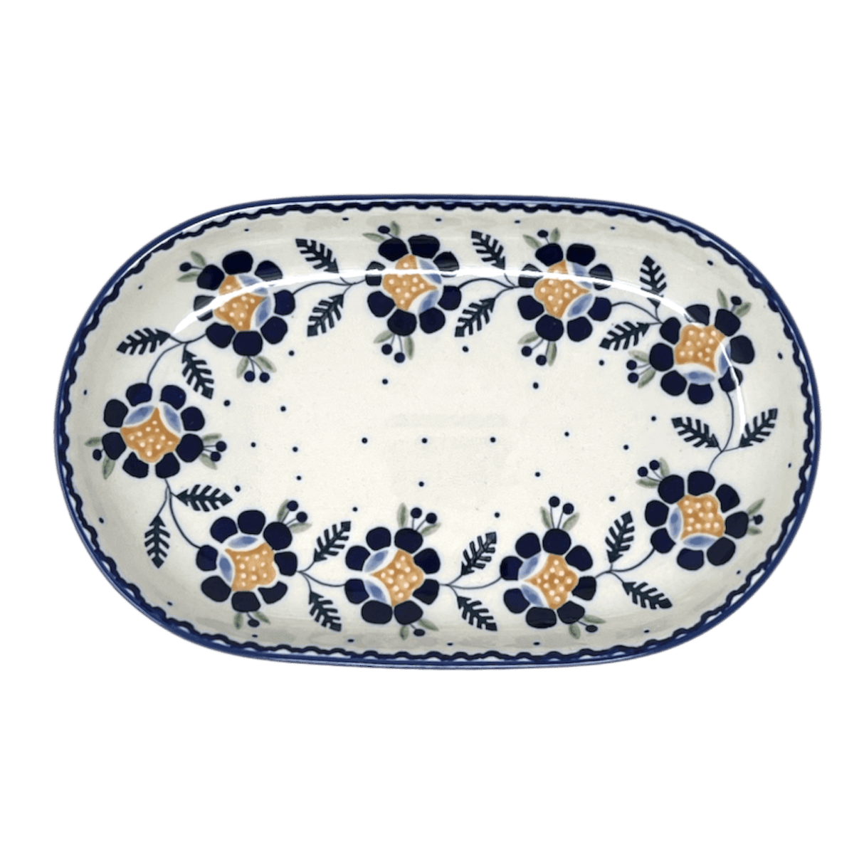 Plate, Roaster, Oval, 7"x11" in "Cornflower" by Manufaktura | P099T-RU