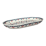Platter, Oval, 8" x 13" in "Red Bird" by Manufaktura | P101T-GILE