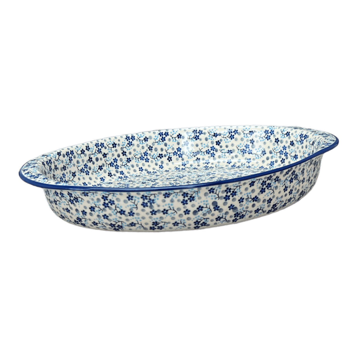 Baker, Oval, Large 10.25" x 15.5" in "Scattered Blues" by Manufaktura | P102S-AS45