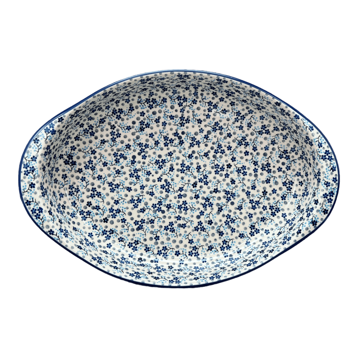 Baker, Oval, Large 10.25" x 15.5" in "Scattered Blues" by Manufaktura | P102S-AS45