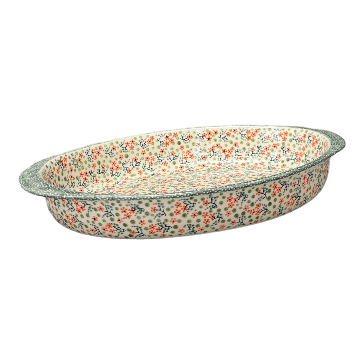 Baker, Oval, Large 10.25" x 15.5" in "Peach Blossoms" by Manufaktura | P102S-AS46