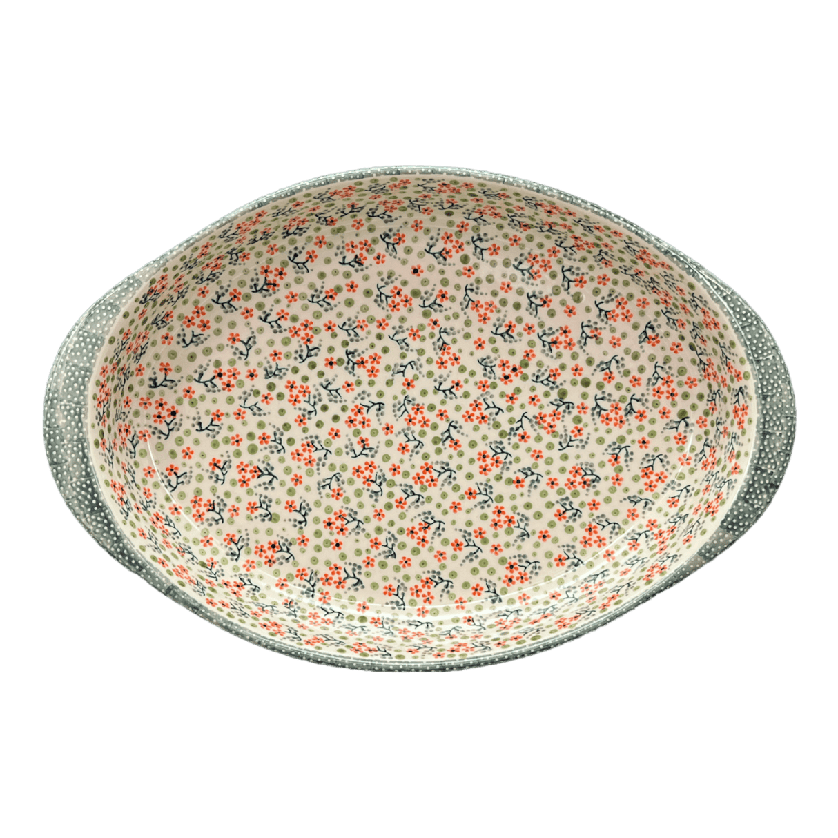 Baker, Oval, Large 10.25" x 15.5" in "Peach Blossoms" by Manufaktura | P102S-AS46