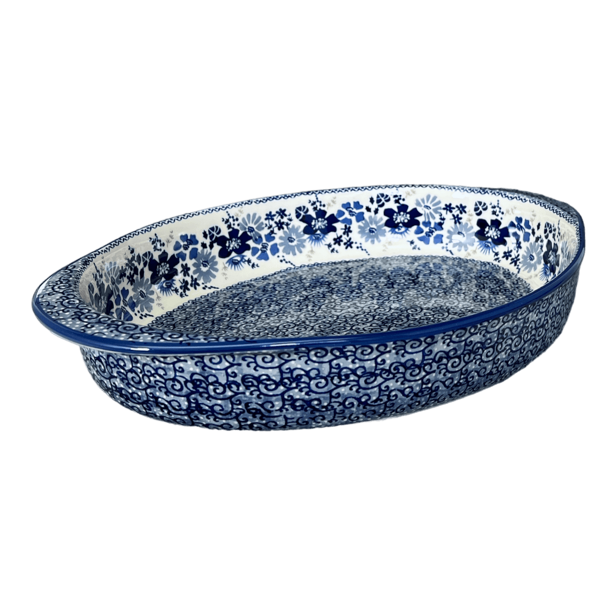 Baker, Oval, Large 10.25" x 15.5" in "Blue Life" by Manufaktura | P102S-EO39