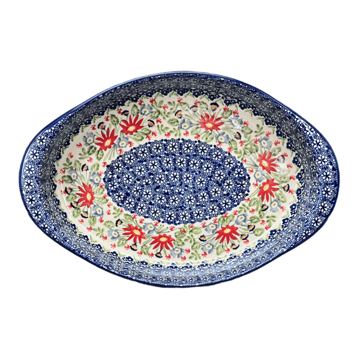 Baker, Oval, Large 10.25" x 15.5" in "Floral Fantasy" by Manufaktura | P102S-P260