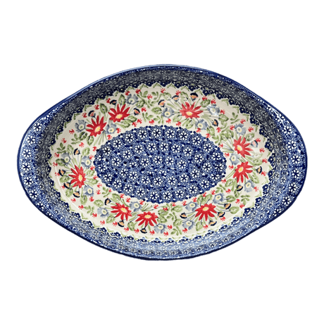 Baker, Oval, Large 10.25" x 15.5" in "Floral Fantasy" by Manufaktura | P102S-P260