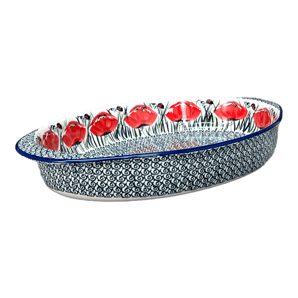 Baker, Oval, Large 10.25" x 15.5" in "Poppy Paradise" by Manufaktura | P102S-PD01