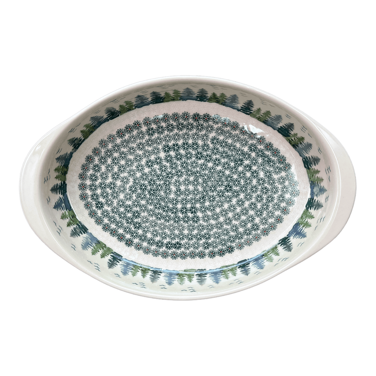 Baker, Oval, Large 10.25" x 15.5" in "Pine Forest" by Manufaktura | P102S-PS29