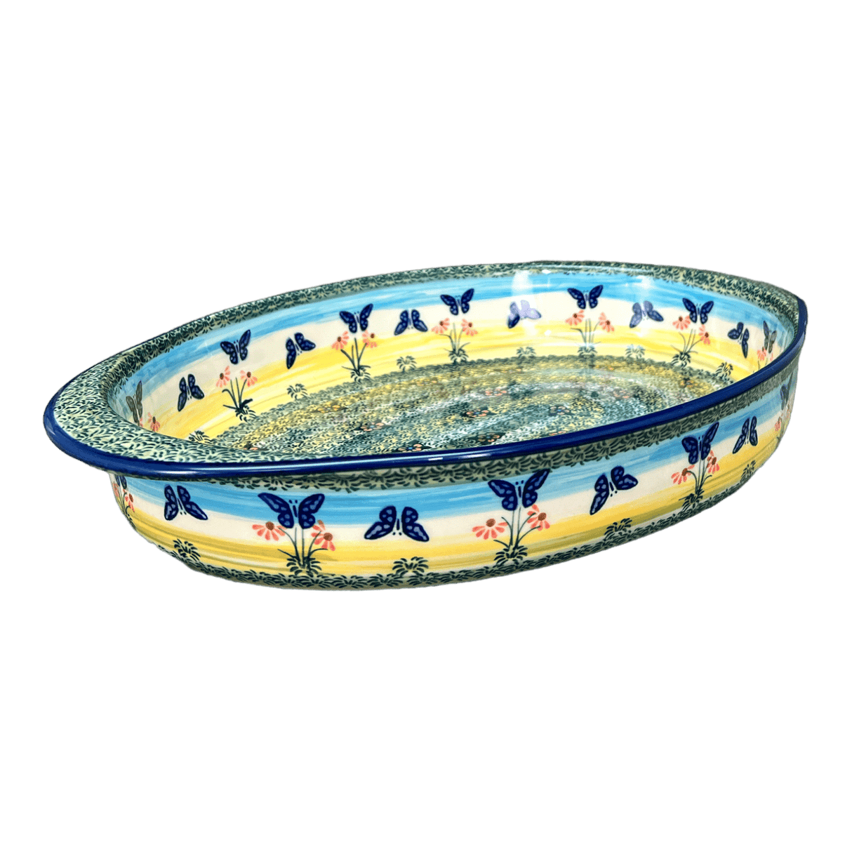 Baker, Oval, Large 10.25" x 15.5" in "Butterflies in Flight" by Manufaktura | P102S-WKM