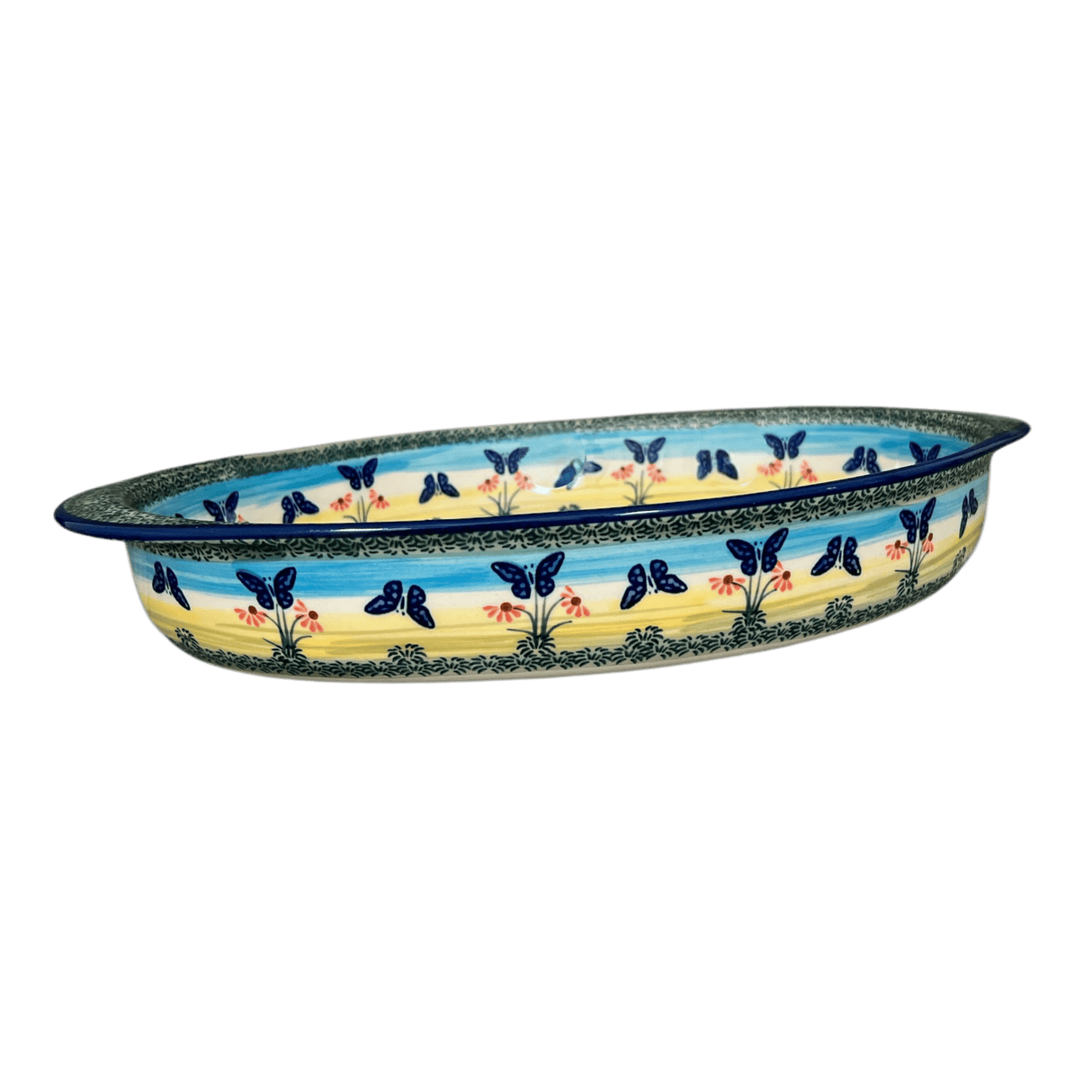 Baker, Oval, Large 10.25" x 15.5" in "Butterflies in Flight" by Manufaktura | P102S-WKM