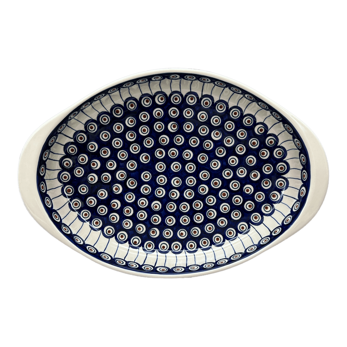 Baker, Oval, Large 10.25" x 15.5" in "Peacock in Line" by Manufaktura | P102T-54A