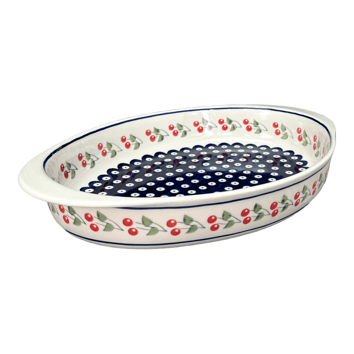 Baker, Oval, Large 10.25" x 15.5" in "Cherry Dot" by Manufaktura | P102T-70WI