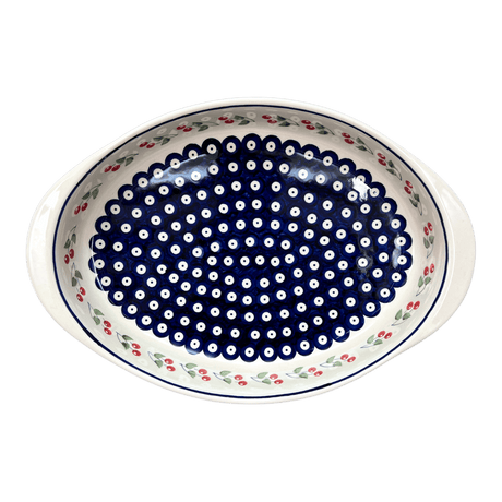 Baker, Oval, Large 10.25" x 15.5" in "Cherry Dot" by Manufaktura | P102T-70WI