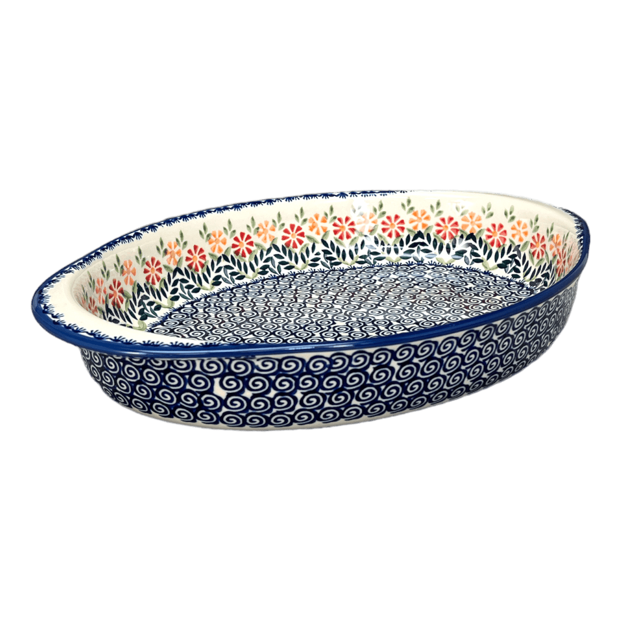 Baker, Oval, Large 10.25" x 15.5" in "Flower Power" by Manufaktura | P102T-JS14