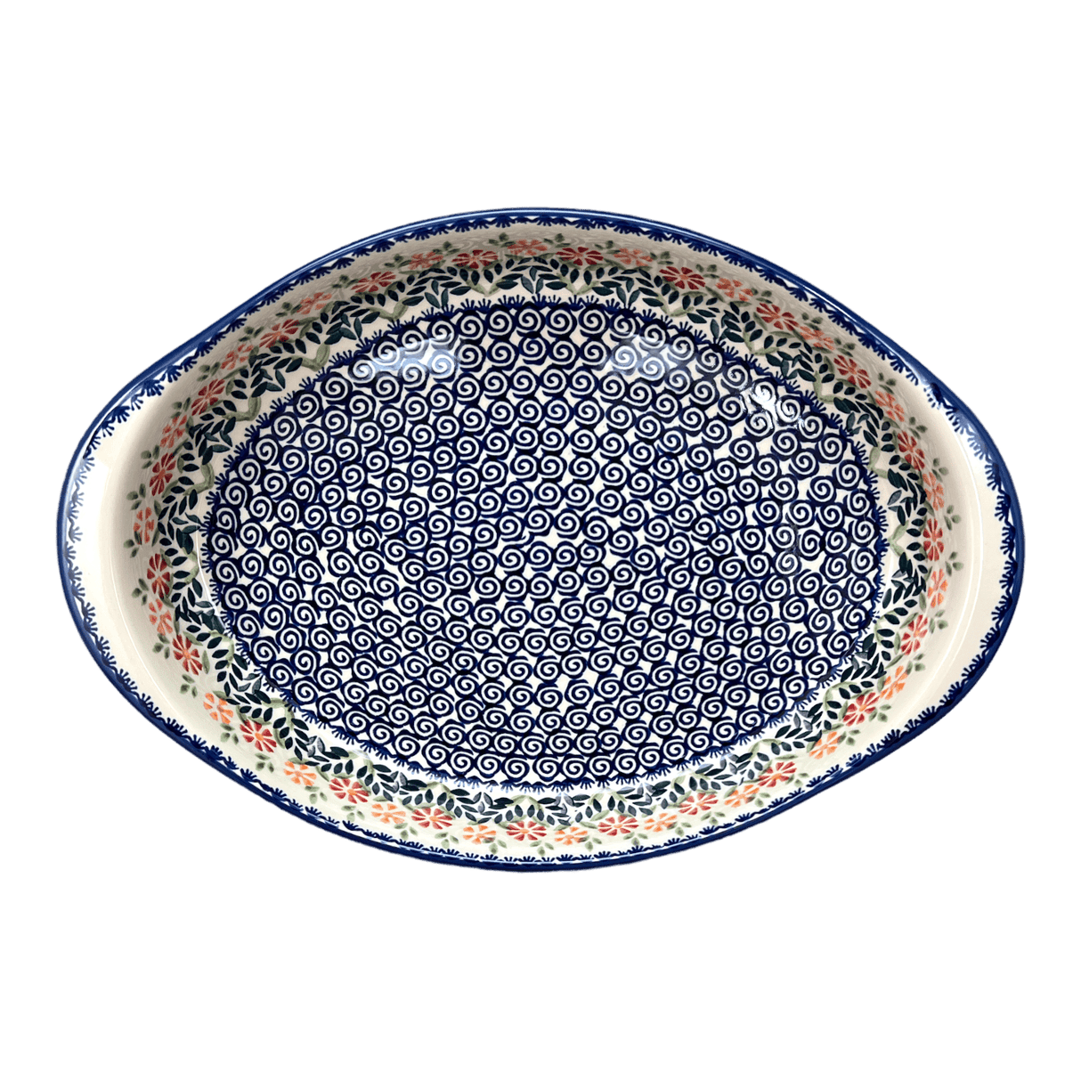 Baker, Oval, Large 10.25" x 15.5" in "Flower Power" by Manufaktura | P102T-JS14