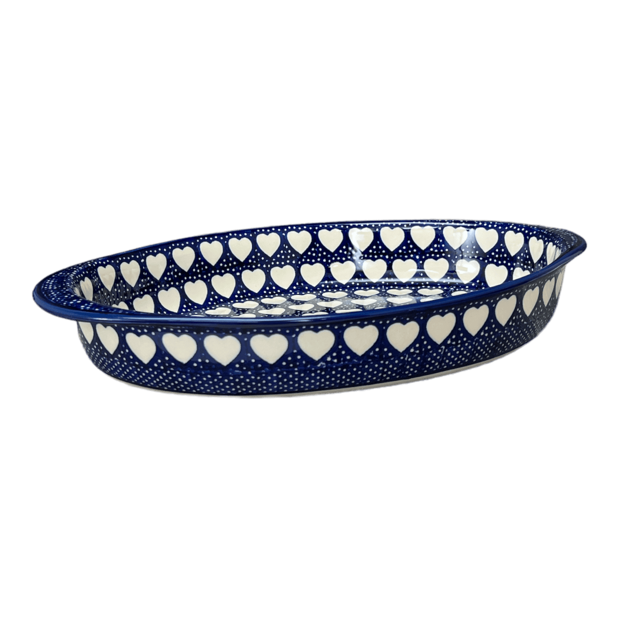 Baker, Oval, Large 10.25" x 15.5" in "Sea of Hearts" by Manufaktura | P102T-SEA