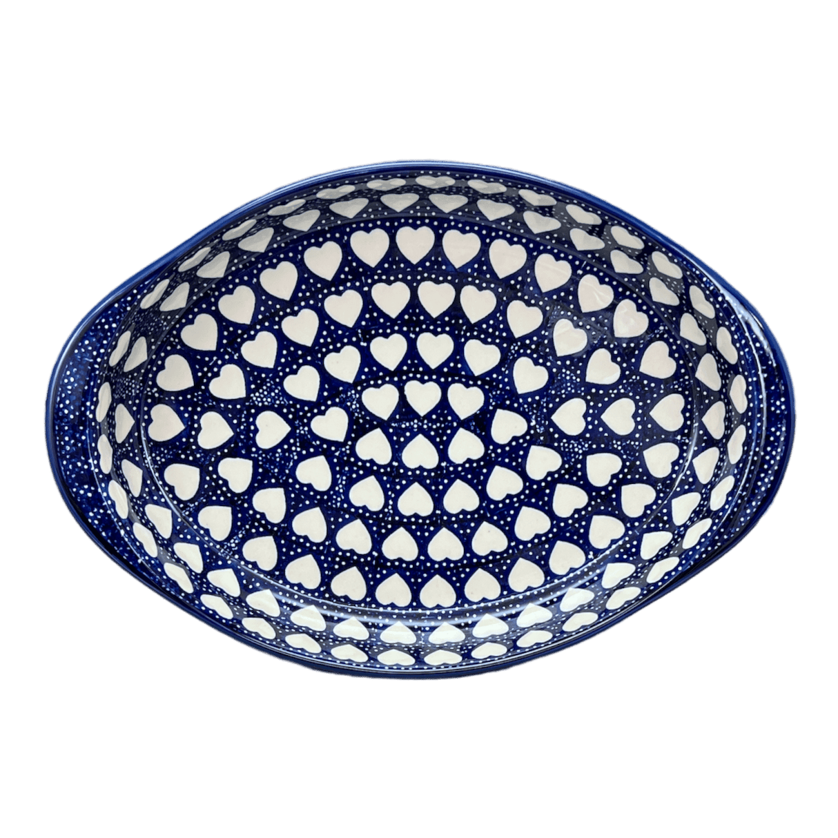 Baker, Oval, Large 10.25" x 15.5" in "Sea of Hearts" by Manufaktura | P102T-SEA